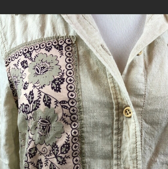 Free People Floral Panel button down - size s/p - Picture 2 of 2